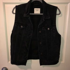 Black Denim Jacket Vest